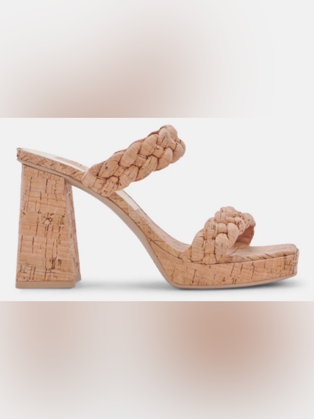 EUC [Dolce Vita] Ashby Cork Braided Slip-On Black Heel Sandals Women’s 7.5